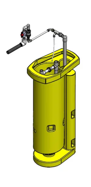A diagram of the 45in HF Pump Vault from the outside.
